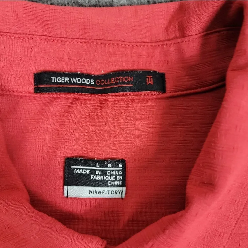 Nike Tiger Woods Collection Polo Shirt Men L Red 2012 Legacy Era Golf